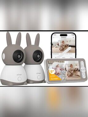 2K Video Baby Monitor with 2 Cameras, ieGeek 360° View Split Screen, etc...